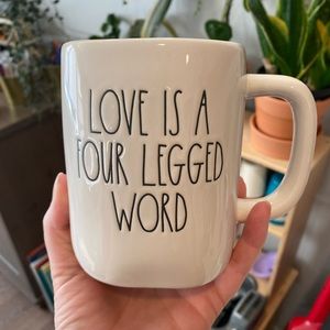 Rae Dunn Mug. New. Love is a four legged word.